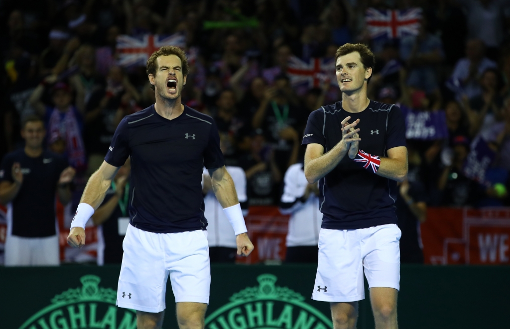 Andy and Jamie Murray keep Britain's Davis Cup hopes alive with doubles win