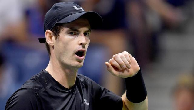 Andy Murray of Great Britain reacts against Grigor Dimitrov of Bulgaria