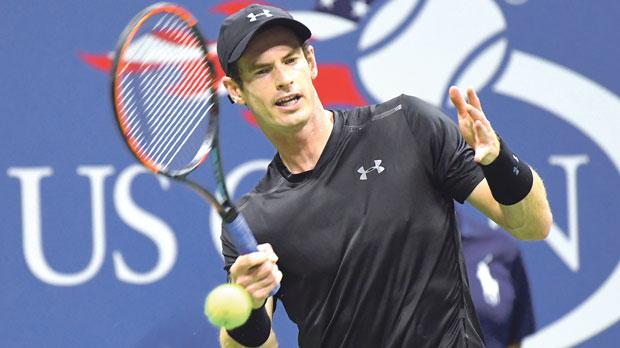 Britain’s Andy Murray during his fourth round match against Grigor Dimitrov of Bulgaria