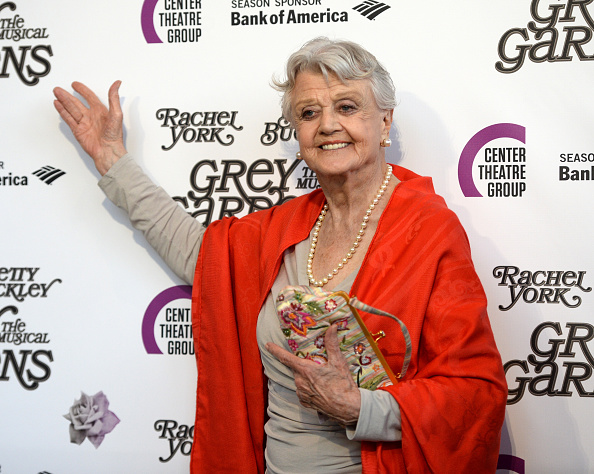 Actress Angela Lansbury arrives at the opening night of'Grey Gardens The Musical at the Ahmanson Theatre