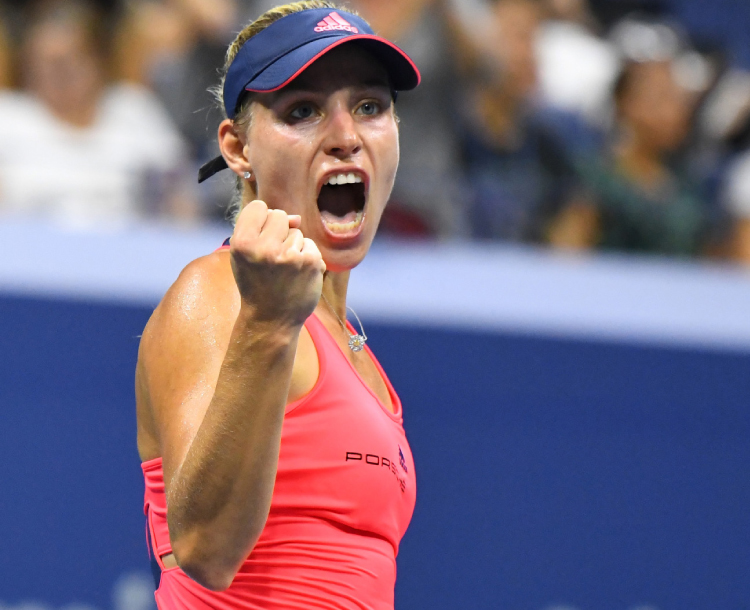 Angelique Kerber of Germany reacts after beating Caroline Wozniacki of Denmark at the US Openin New yOrk Thursday. — Reuters