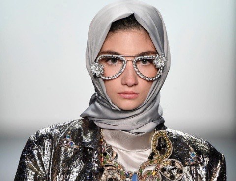 In a first, hijab designer stuns New York Fashion Week