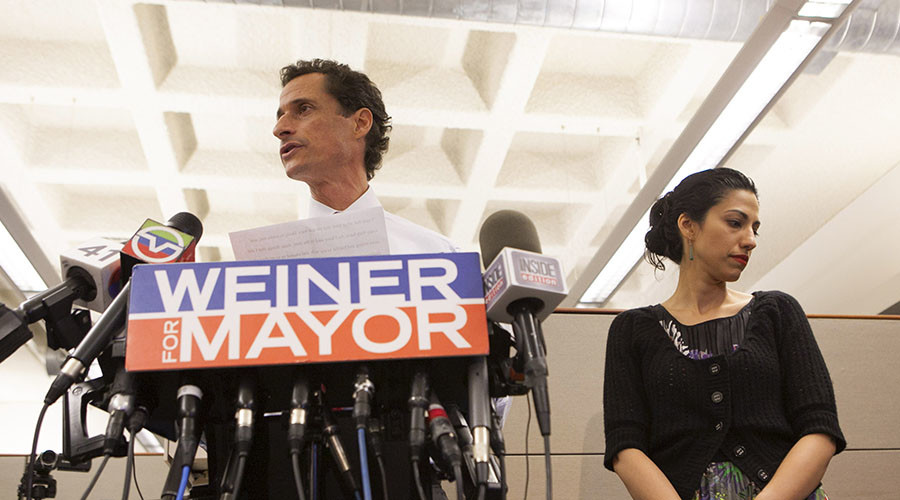 Anthony Weiner and his wife Huma Abedin