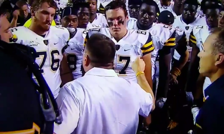 Butch Jones Appalachian State huddle