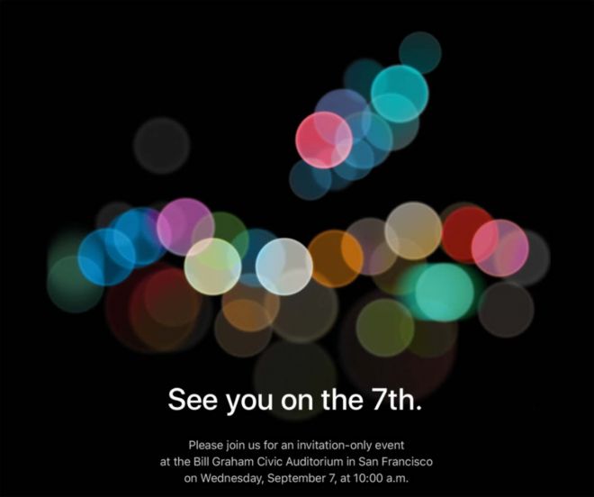 Apple invite for 7 September