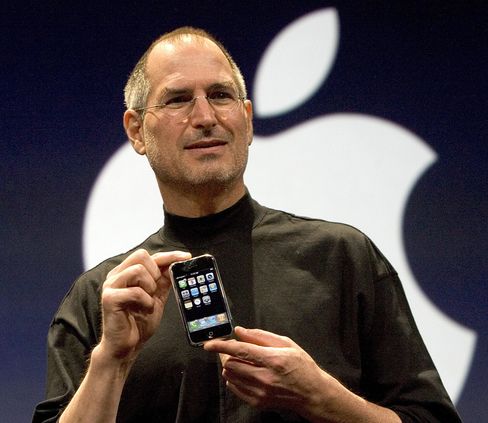 Apple's then-CEO Steve Jobs introduces the iPhone at Macworld on Jan. 9 2007