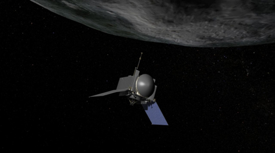 Artist concept of OSIRIS-REx at asteroid Bennu