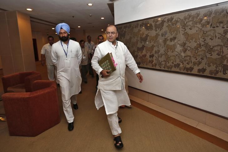 Finance Minister Arun Jaitley arrives to attend a meeting with the finance ministers of the states on the Goods and Services Tax issues in New Delhi