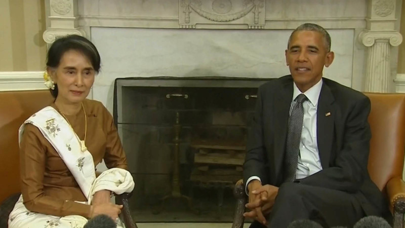 Suu Kyi met Obama in Washington for first time as Myanmar leader