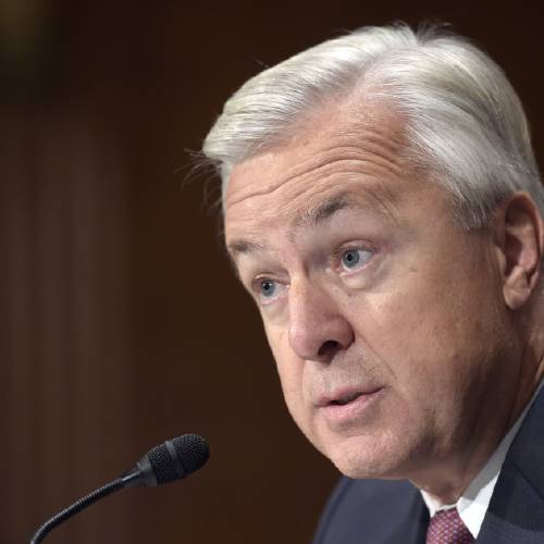 Wells Fargo Chief Executive Officer John Stumpf testifies on Capitol Hill in Washington before the Senate Banking Committee. Facing bipartisan outrage from a Senate panel over accusations of empl