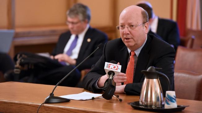 Assemblyman Bill Nojay addressing the state's Compensation Commission in