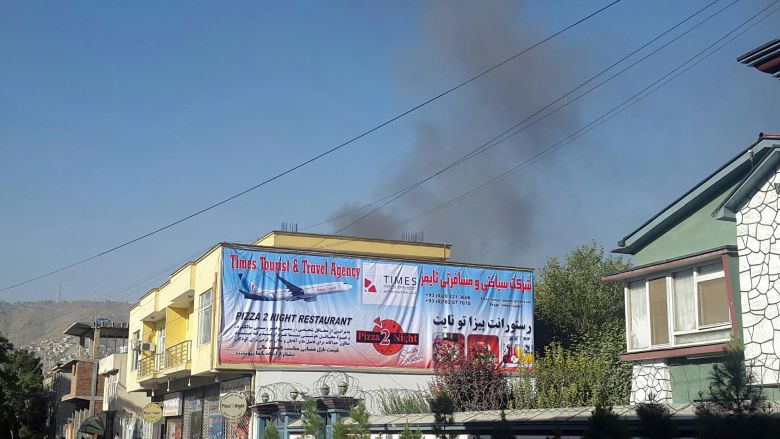 Smoke rises from the site of an attack in Kabul Afghanistan