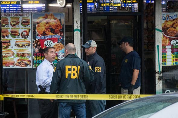 Authorities outside Mohammad Rahami's home and business in Elizabeth New Jersey on Monday. Drew Angerer  Getty Images