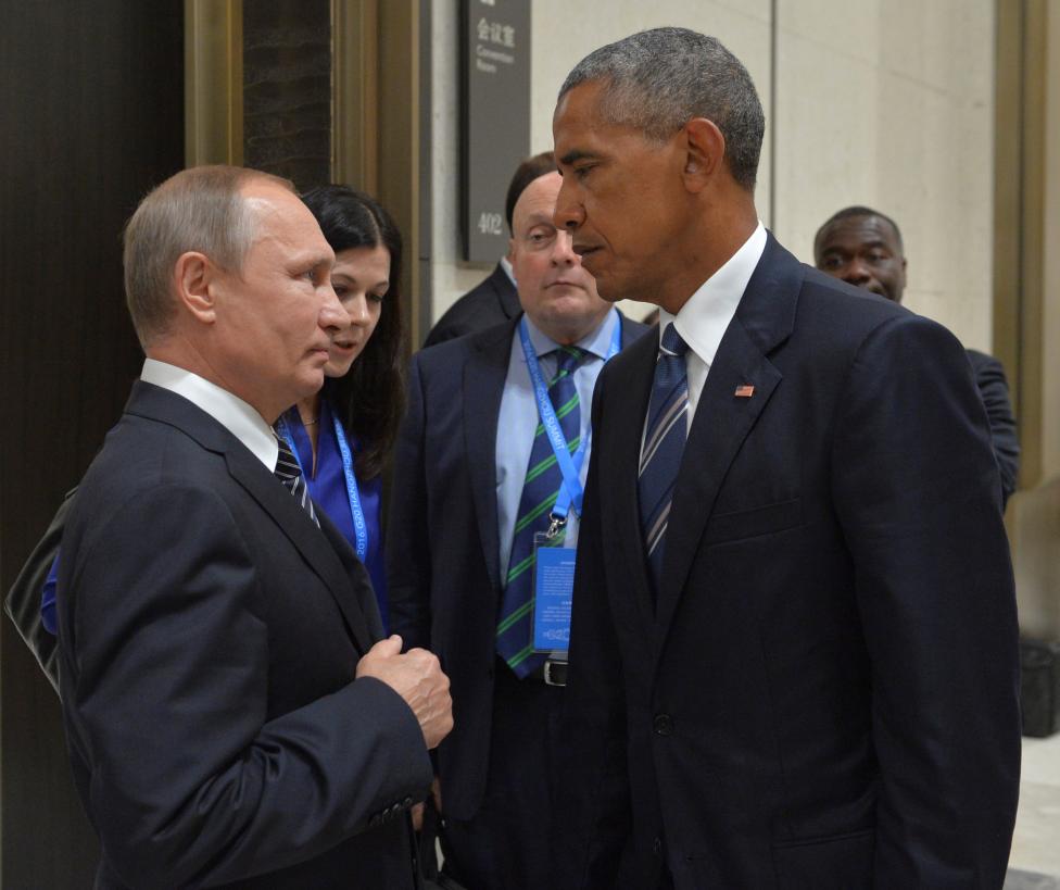 Russian President Vladimir Putin meets with U.S. President Barack Obama on the sidelines of the G20 Summit in Hangzhou China