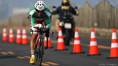 Bahman Golbarnezhad in action during Saturday's race