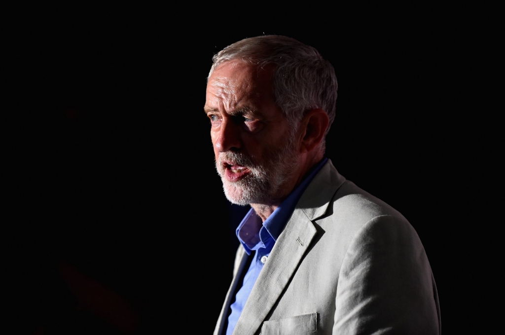 GLASGOW SCOTLAND- AUGUST 25 Leader of the Labour Party Jeremy Corbyn chairs a question and answer answer session at the Crown Plaza Hotel