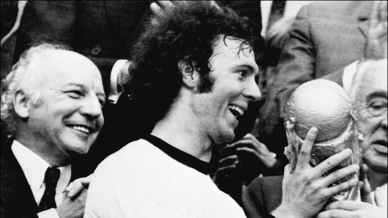 Beckenbauer lifted the FIFA World Cup in 1974 with West Germany