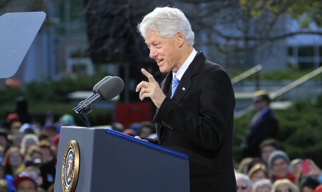 President Obama campaigns in the Granite State Sunday November. 4 2012 with the help of President Bill Clinton. A crowd of approximately 14,000 supporters stood in line for hours in the chilly autumn air