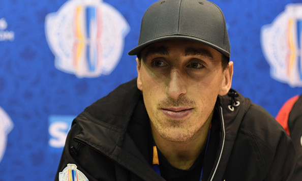 TORONTO ON- SEPTEMBER 15 Brad Marchand of Team Canada listens to a question during Media day at the World Cup of Hockey 2016 at Air Canada Centre