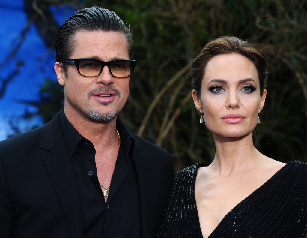 Brad Pitt and Angelina Jolie attend a private reception