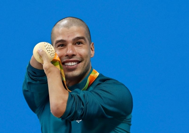 Brazil's Daniel Dias after winning the men's 200m freestyle in the 2016 Paralympics in Rio de Janeiro