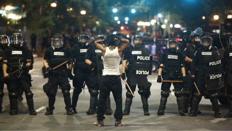 Brian Blanco  Getty Images Police clash with protestors in Charlotte