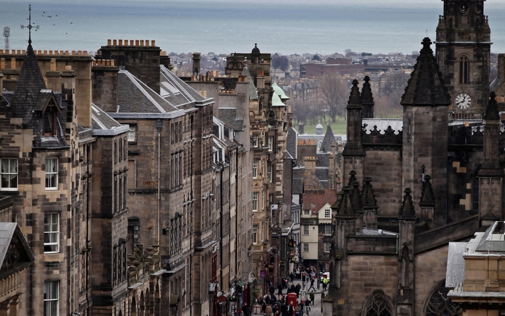 Edinburgh Royal Mile one view of a city with two halves