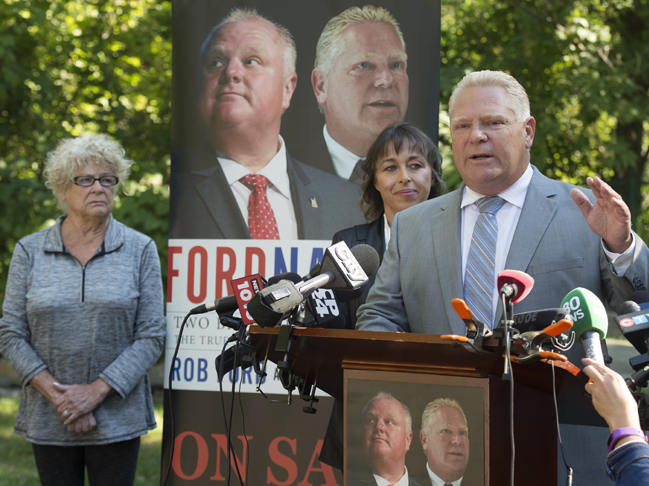 Former Toronto City Councillor Doug Ford announces Ford Nation Two Brothers One Vision