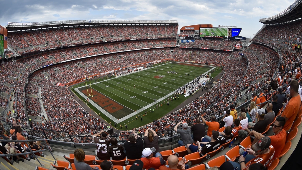 Fans watch from the upper decks in the first half of an NFL football game between the Baltimore Ravens and the Cleveland Browns Sunday Sept. 18 2016 in Cleveland