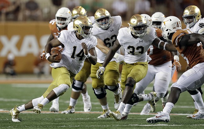 Texas beats No. 10 Notre Dame 50-47 in 2OT thriller