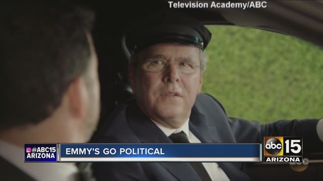 Bush played a driver as part of Jimmy Kimmel's opening monologue.                      KNXV