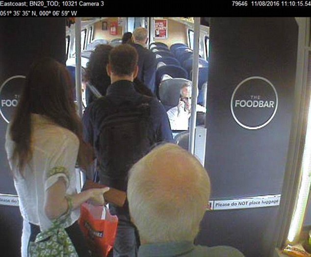 But CCTV images released by Virgin later suggested he had walked past empty seats