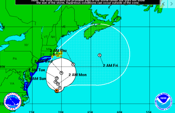 The NWS has issued a Tropical Storm Warning for the area in particular the southern coast of RI