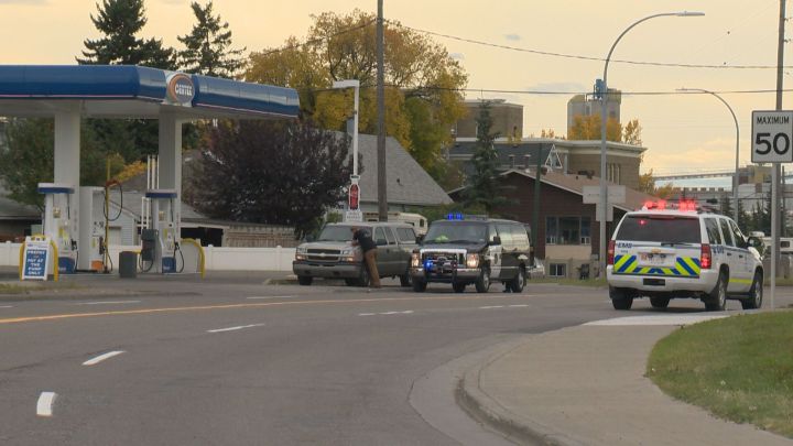 Roads blocked off near the Blackfoot Truck Stop Saturday afternoon after a police incident