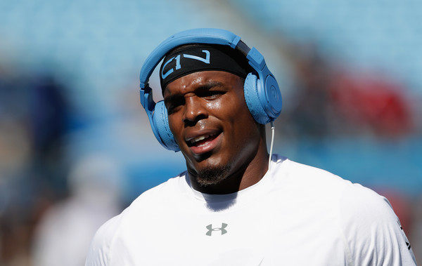 Cam Newton #1 of the Carolina Panthers runs onto the field prior to their game against the San Francisco 49ers at Bank of America Stadium