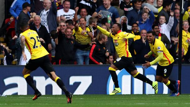 Camilo Zuniga centre scored from the bench as Watford beat Manchester United on Sunday