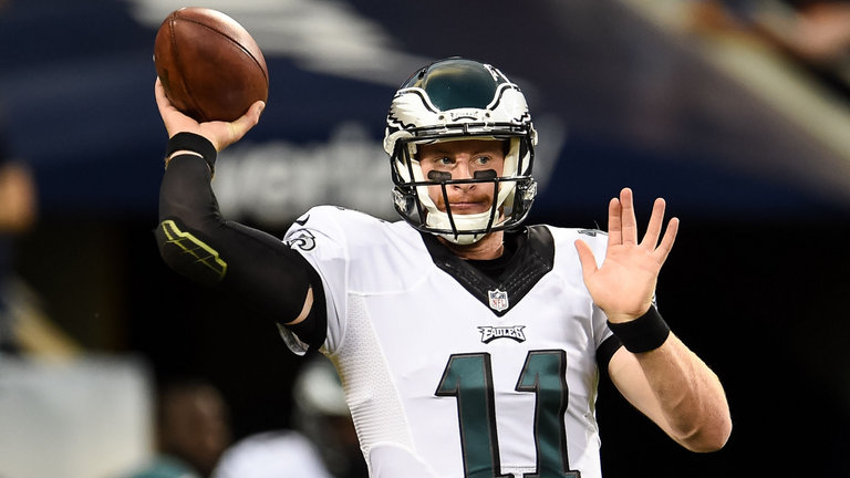 Carson Wentz threw for 190 yards and one touchdown commanding the offense throughout