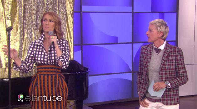 Celine on The Ellen show. Source ellentube