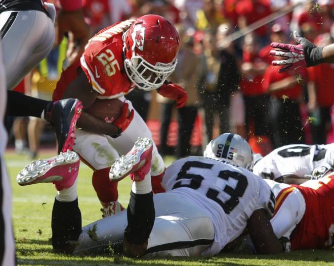 Kansas City Chiefs running back Jamaal Charles was inactive for Sunday’s opener against the Chargers as he continues to rehab from surgery last season to repair a torn ACL in his right knee