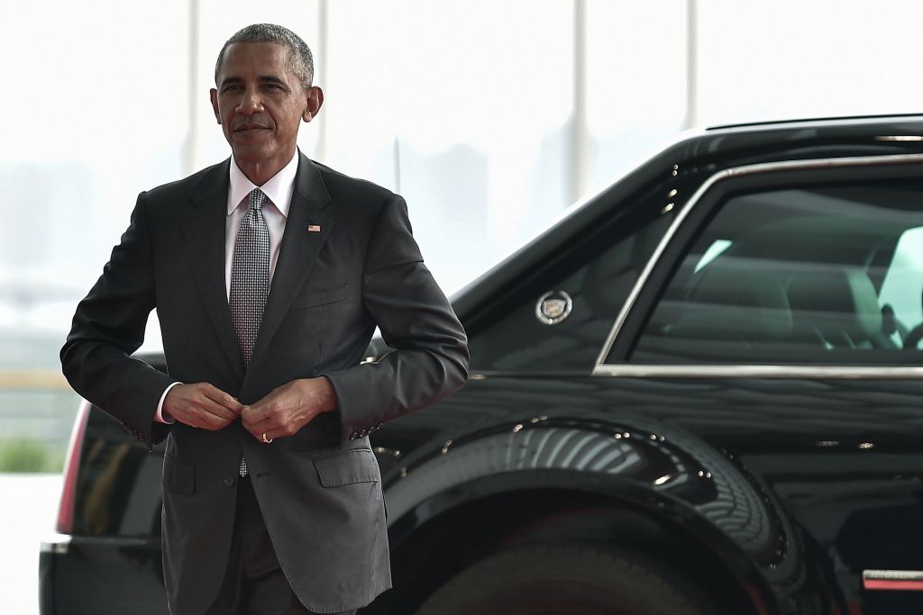 US President Barack Obama arrives at the Hangzhou Exhibition Center to participate in G-20 Summit in Hangzhou China