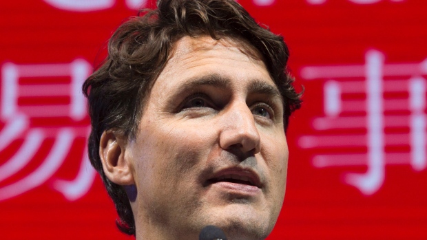 Prime Minister Justin Trudeau at the Canadian China Business Council in Shanghai. Over two days in Beijing Trudeau held several meetings with Chinese leaders at the highest levels including President Xi Jinping and Premier Li Keqiang