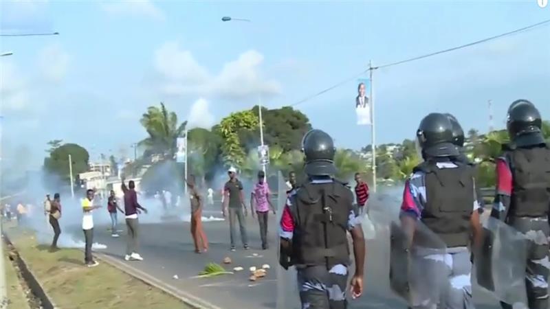 Clashes broke out in Libreville after the announcement of the election result