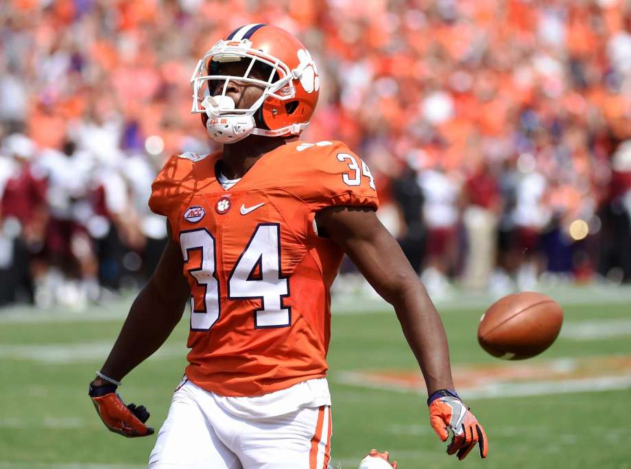 Clemson wide receiver Ray Ray McCloud drops the football as he enters the end zone during the first half of an NCAA college football game against Troy on Saturday Sept. 10 2016 in Clemson S.C. The play was not ruled a touchdown