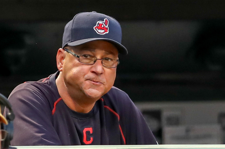 25 AUG 2016 Cleveland Indians manager Terry Francona looks on during the MLB game between the Cleveland Indians and the Texas Rangers at Globe Life Park in Arlington TX