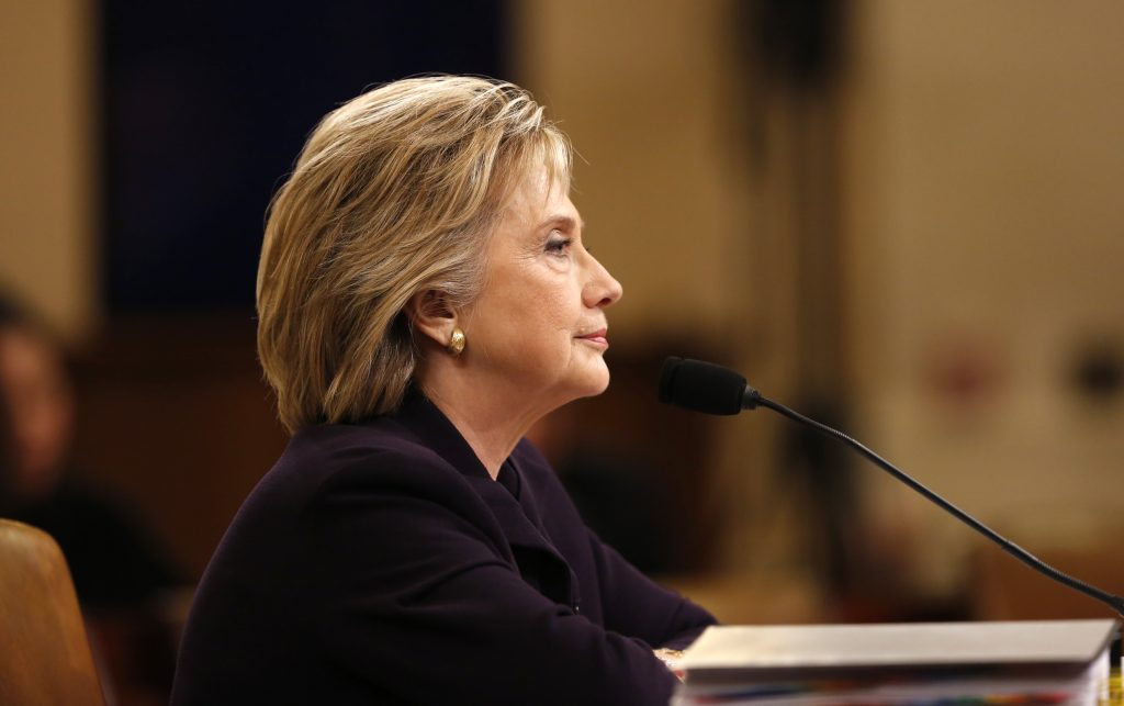 Democratic presidential candidate Hillary Clinton testifies before the House Select Committee on Benghazi on Capitol Hill in Washingt