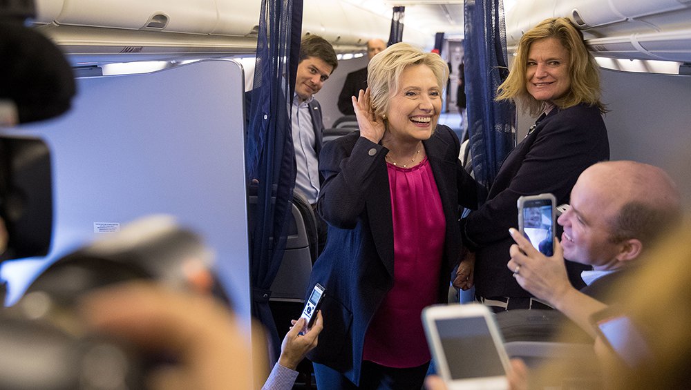 When a reporter aboard Hillary Clinton's campaign plane asked if Russian President Vladimir Putin is using cyberwarfare to help elect Donald Trump Clinton said'I'm not going to jump to conclusions. She then proceeded to jump away