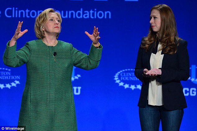 Clinton and her daughter Chelsea at a Foundation event in 2015