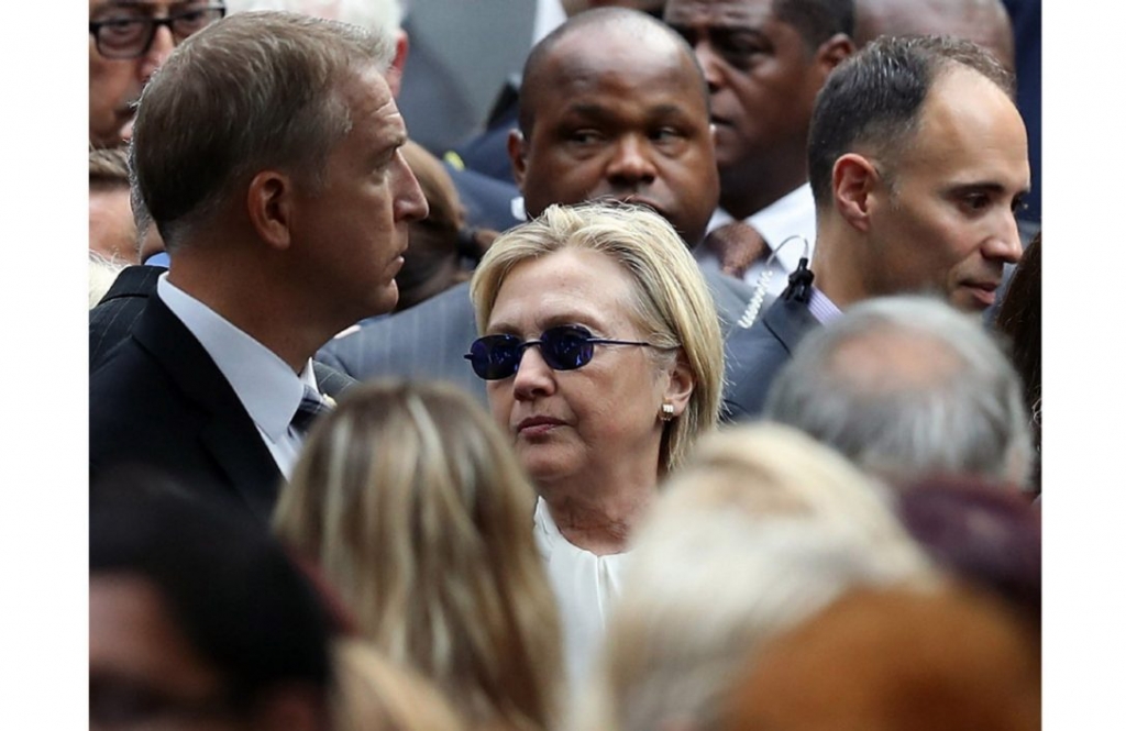 Democratic presidental nominee Hillary Clinton attends the September 11 Commemoration Ceremony at the National September 11 Memorial & Museum