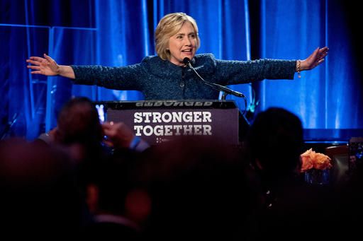 Democratic presidential candidate Hillary Clinton speaks at