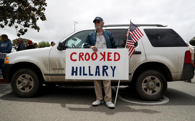 Hillary Clinton Campaigns In Salinas California